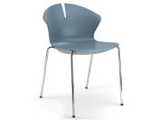 Chaise empilable Arome 4 pieds métal, coque polypropylène bleue