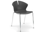 Chaise empilable Arome 4 pieds métal, coque polypropylène noire