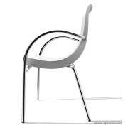 Chaise blanche avec accoudoirs Chiacchiera