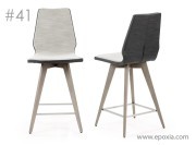 Tabouret de bar Moods #41, tissu bicolore option repose-pieds inox