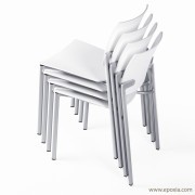 Chaise de collectivité Bio, empilables, sans accoudoirs, assise et dossier en polypropylène