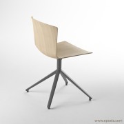 Chaise Slam coque bois, pieds pyramide laqué