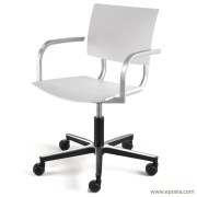 Chaise de bureau Bio réglable en hauteur, avec accoudoirs, assise et dossier en prolypropylène