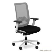 Chaise de bureau Wi-max blanc résille gris clair