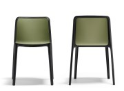 Chaise de collectivité empilable Bika, coque polypropylène vert Olive
