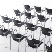 Chaise de conférence Bio, empilable, avec accoudoirs, assise et dossier en polypropylène