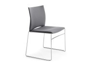 Chaise C01, tapissée en tissu. Empilable par 4