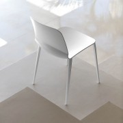 Chaise de collectivité pied design, laqué blanc Liù