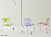 Chaises de collectivité Slide, coque polycarbonate transparent
