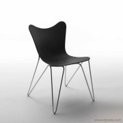 Chaise collectivité, pieds design, coque anthracite