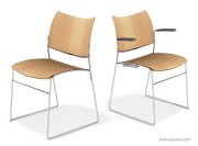 Chaise de conférence Curvy coque bois multiplis