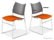 Fauteuils Curvy assise revêtue, dos polypro
