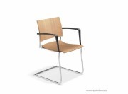 Chaise de conférence Curvy hêtre naturel avec accoudoirs