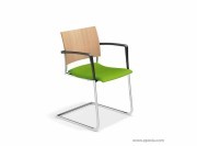 Chaise de conférence 4 pieds Feniks avec assise garnie 