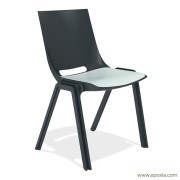 Chaise de conférence Monolink anthracite assise bleu glacier