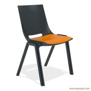 Siège de collectivité Monolink anthracite assise orange