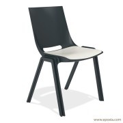 Chaise de conférence Monolink anthracite assise blanche