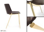 Chaise empilable Aïku Soft, pied tube conique chrome Or