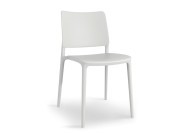 Chaise empilable C38, indoor ou outdoor, polypropylène blanc