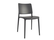 Chaise empilable C38, indoor ou outdoor, polypropylène noir