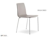 Chaise empilable Inga 5683, assise tissu ou simili cuir