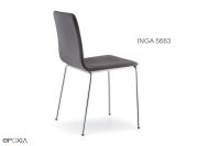 Chaise empilable Inga 5683, assise tissu ou simili cuir