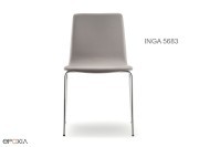 Chaise empilable Inga 5683, assise tissu ou simili cuir