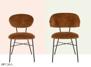 Chaise et fauteuil Toro, pieds métal