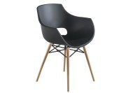 Fauteuil C06 bois, coque noire