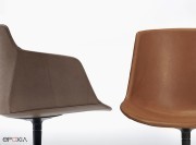 Fauteuil Flow, couverture fixe en cuir