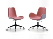 Dalia, chaise et fauteuil pivotants sur roulettes