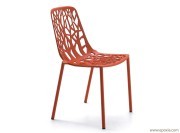Chaise en aluminium rouge corail Forest