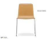 Chaise Inga 5663, assise en cuir