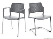 Chaises visiteur polypropylène gris