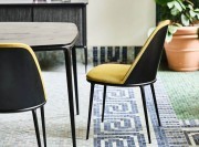 Chaise d'intérieur Lea, coque bois et assise tissu