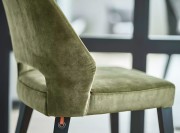 Chaise Lena détail des finitions, tissu velours