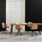 Chaises Lottus Spin avec accoudoirs en bois