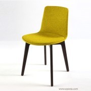 Chaise Lottus Wood, assise tissu et piètement bois