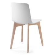 Chaise Lottus Wood, coque en polypropylène et piètement bois