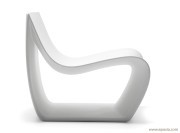 Fauteuil Lounge Sign Matt en polyéthylène Blanc