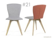 Chaise de réunion Moods #21, pieds bois tissu bicolore