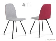 Chaise Moods #11 pieds acier, tissu bicolore