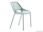 Chaise outdoor Niwa en aluminium bleu pastel