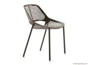 Chaise outdoor Niwa en aluminium gris métal