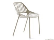 Chaise outdoor Niwa en aluminium gris perle