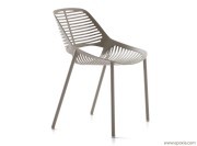 Chaise outdoor Niwa en aluminium or perlé