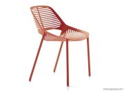 Chaise outdoor Niwa en aluminium rouge corail