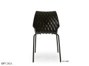 Chaise empilable Uni 550, pieds acier. Empilable par 8.