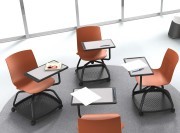Chaise de formation sur roulettes Odei Etudiant avec tablette écritoire