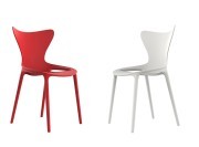 Chaise d'extérieur Love, rouge et blanche